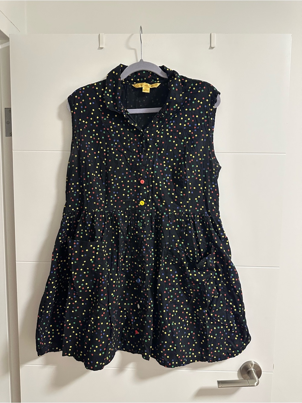 Sleeveless Black Polka Dot Tunic Top